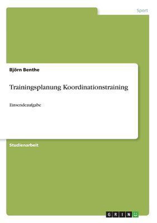 Trainingsplanung Koordinationstraining - cover