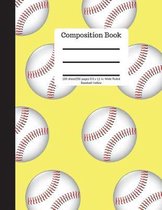 Composition Book 100 Sheet/200 Pages 8.5 X 11 In.-Wide Ruled Baseball-Yellow