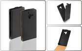 Lederen Flip case case Telefoonhoesje - Sony Xperia ZL Zwart