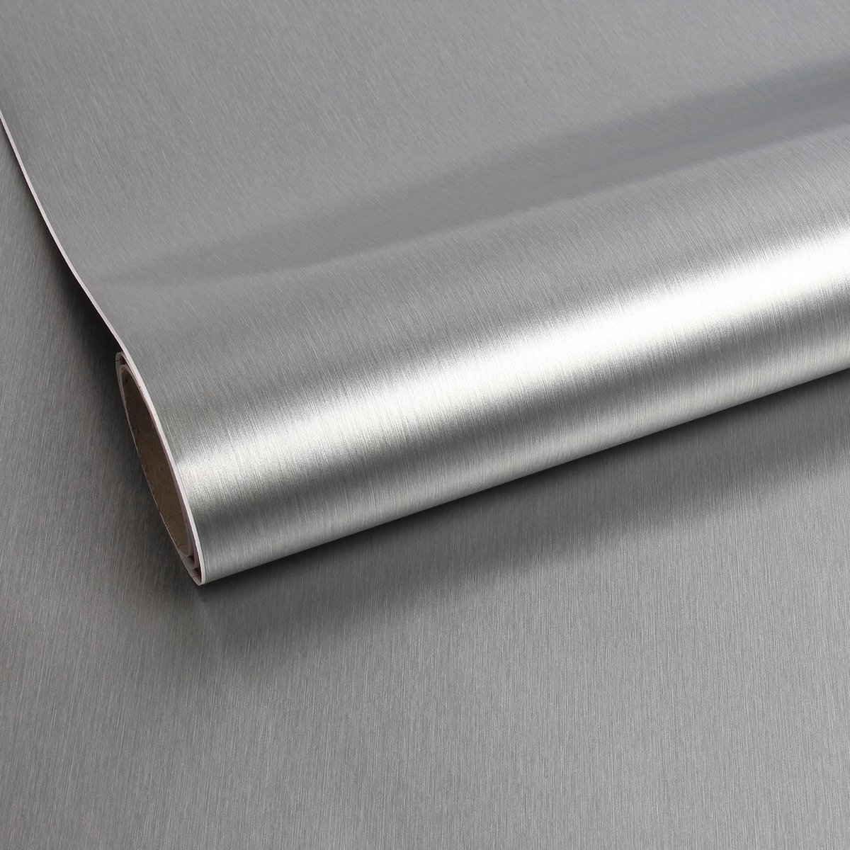 Zelfklevende Decoratiefolie - Metallic Brush Zilver (45x150 cm)