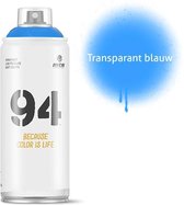 MTN94 Transparant Blauwe spuitverf - 400ml lage druk en matte afwerking