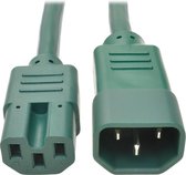 Tripp-Lite P018-002-AGN IEC C14 to IEC C15 Power Cable - Heavy Duty, 15A, 100-250V, 14 AWG, 2 ft., Green TrippLite