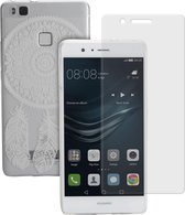 MP Case glasfolie tempered screen protector gehard glas voor Huawei P9 Lite + Gratis Spring design TPU case hoesje voor Huawei P9 Lite