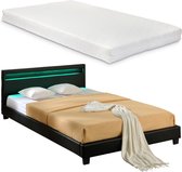 LED-Ledikant Parijs incl. matras bedbodem 180x200 zwart