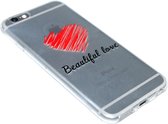 Hartjes 'Beautiful Love' hoesje siliconen Geschikt voor iPhone 6(S) Plus