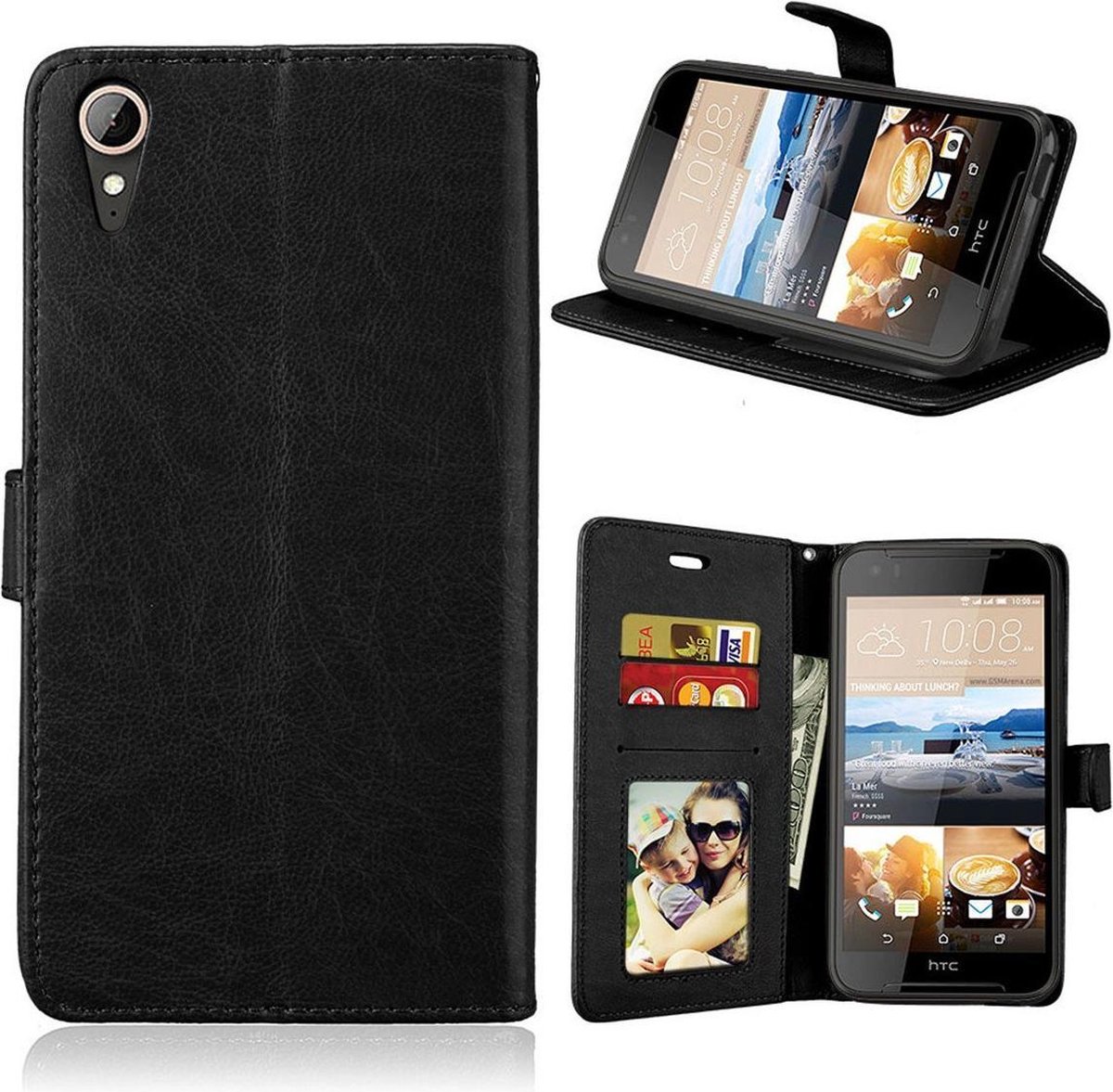 HTC Desire 830 portemonnee hoesje - Zwart