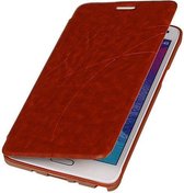 TPU Bruin Samsung Galaxy Note 4 bookcase Lijn Motief Telefoonhoesje