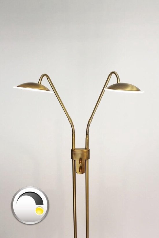 Dubbele leeslamp PLATO brons met helder glas | | bol.com