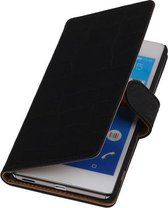 Zwart Krokodil Booktype Apple iPod 4 Wallet Cover Hoesje