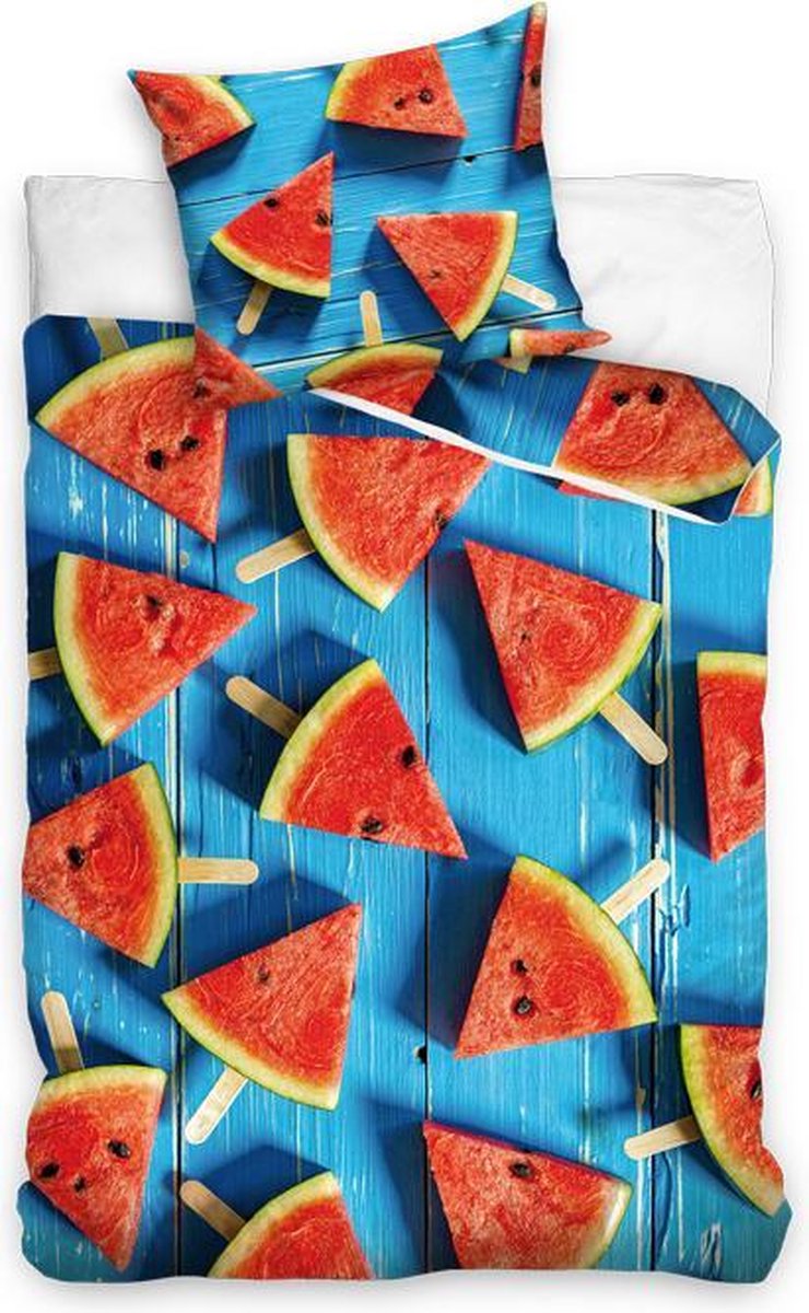 Carbotex Watermelon Party Dekbedovertrek - Eenpersoons - 140x200 cm - Multi