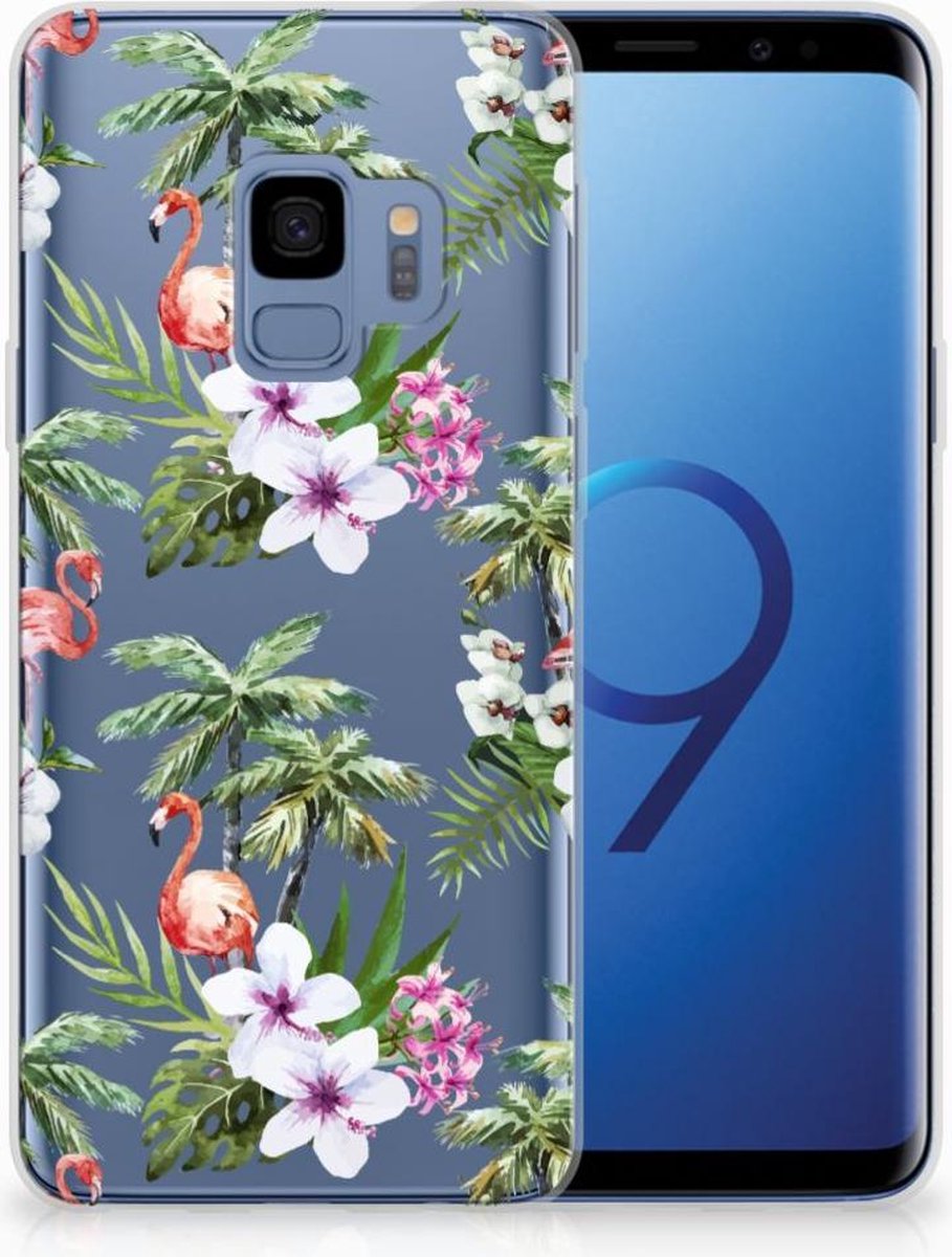 Samsung Galaxy S9 TPU Hoesje Flamingo Palms