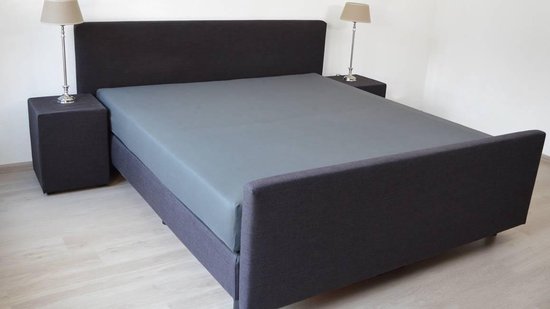 Snoozing - Katoen- Satin - Hoeslaken - Simple - 90x200 cm - Anthracite