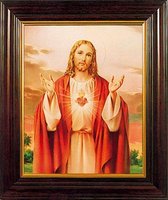 Heilig Hart Jezus in houten frame (83209)