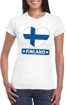 Finland hart vlag t-shirt wit dames 2XL