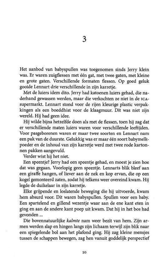 Boekpagina 3. Tekst over babypullens, een speldje en een giraffe.