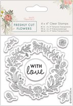 4 x 4 Inch Stempel - Freshly Cut Flowers - Bloemen krans