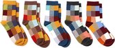 Sorprese - Fun socks - Moderne ruit  - 5 paar - gift sack - Sokken - maat 39-45