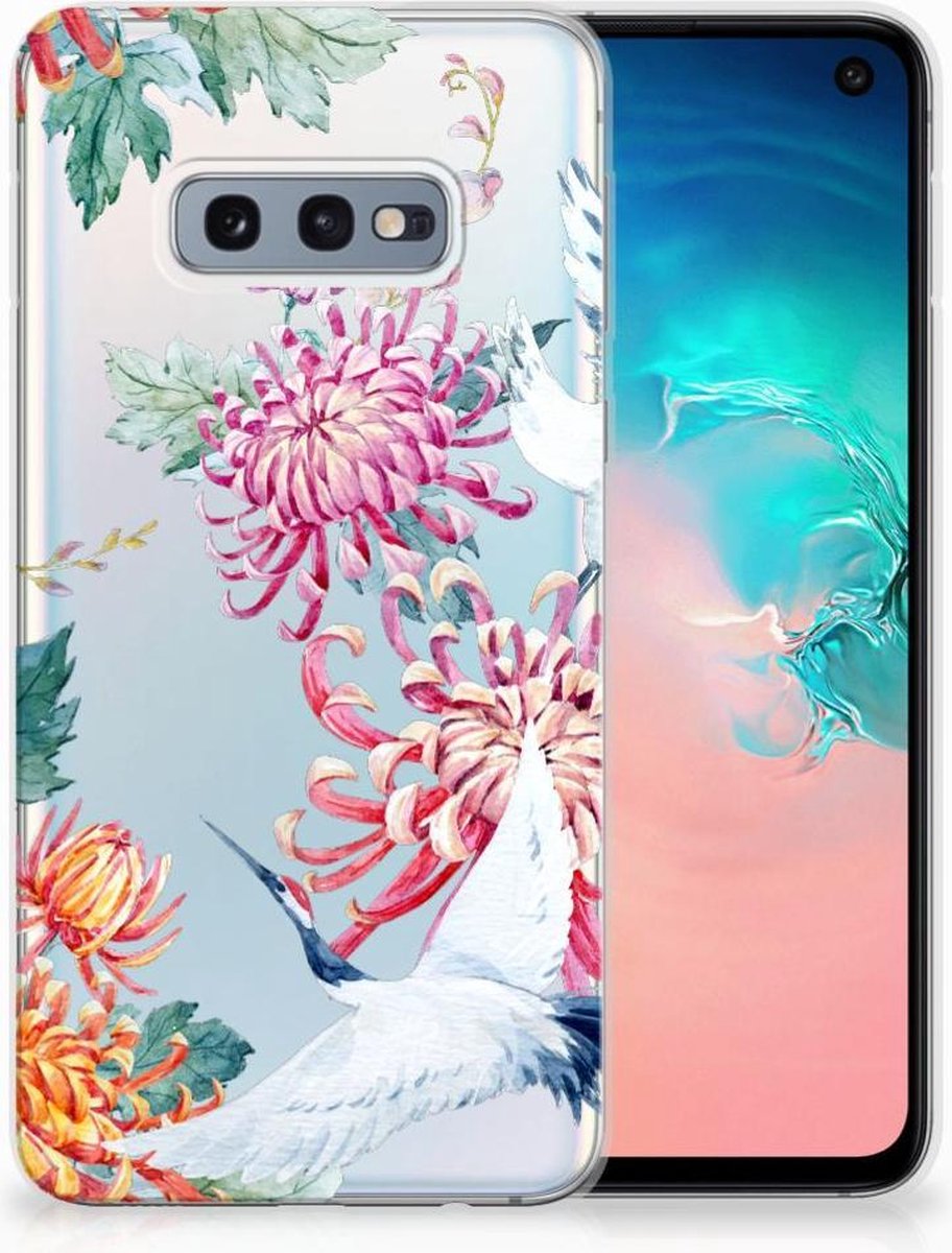 Samsung Galaxy S10e TPU Hoesje Bird Flowers