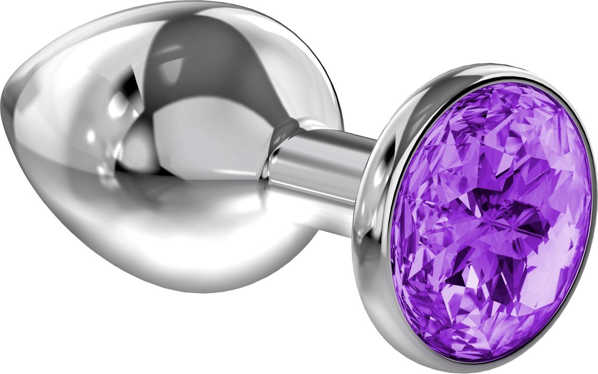 Metalen Buttplug met Diamant - Anaal Plug - Paars