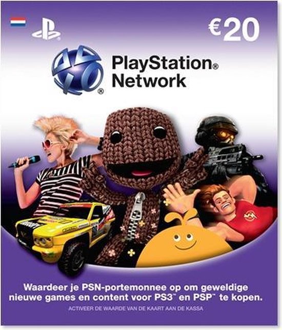 Nederlands Sony PlayStation Network PSN Giftcard Kaart 20 Euro Nederland -  PS4 + PS3 +... | bol.com
