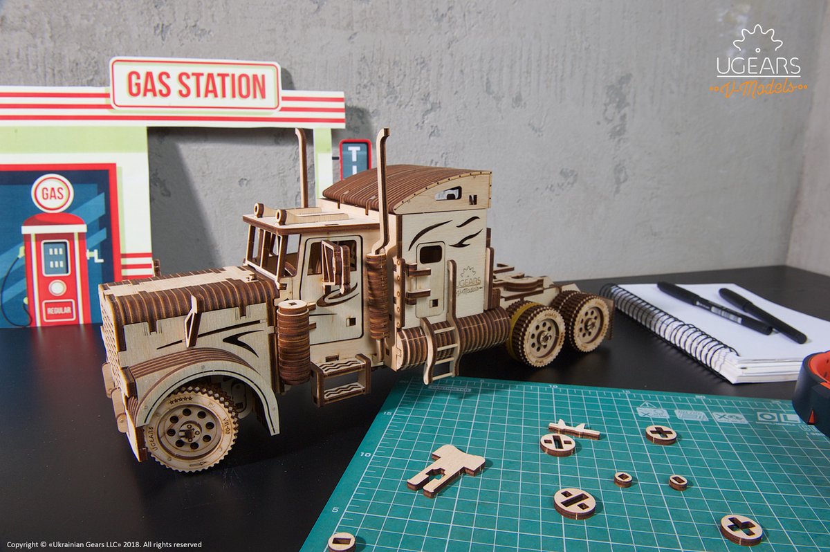 UGEARS Houten 3D Model - Heavy Boy Truck — afbeelding 7