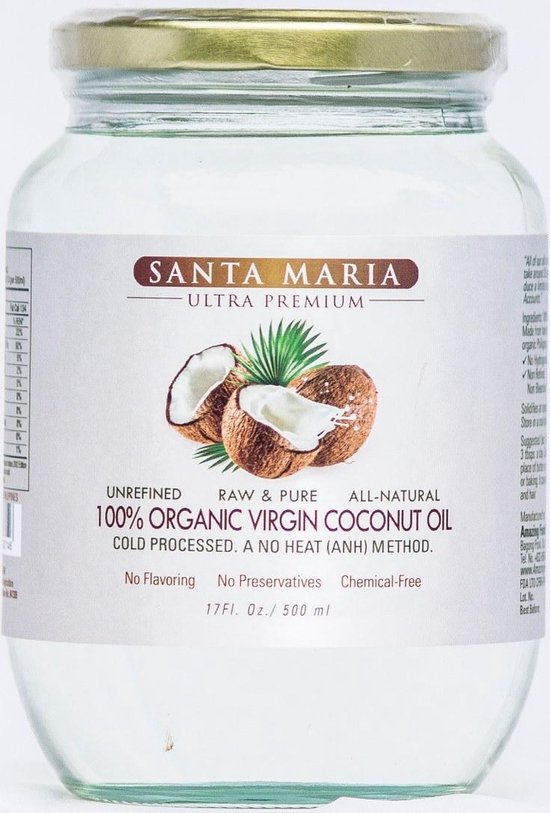 Ondraaglijk Bestuiven Gedragen Santa Maria kokosolie. BESTE KWALITEIT! 100% biologisch, 100% organisch,  100% echt... | bol.com