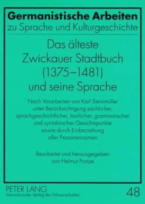 Das älteste Zwickauer Stadtbuch (1375-1481) und seine Sprac ... - cover