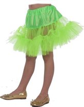 Feestkleding Petticoat lang neon fluor groen meisje Maat 128