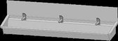 Intersan Sanilav wasgoot met spatbord 180cm met 3 1 greeps kranen inox 304
