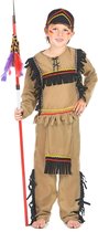 LUCIDA - Indianen kostuum met zwarte franjes voor jongens - S 110/122 (4-6 jaar)