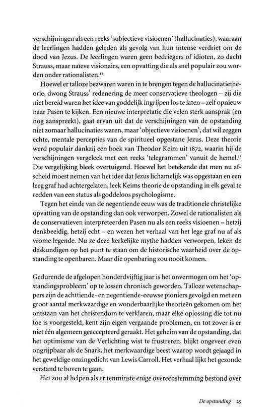 Tekst over de opstanding, met vermelding van Jezus, Strauss en rationalisten. Pagina 25.