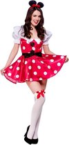 Generik Verkleedkleding Sexy Miss Mouse Rood Wit - M