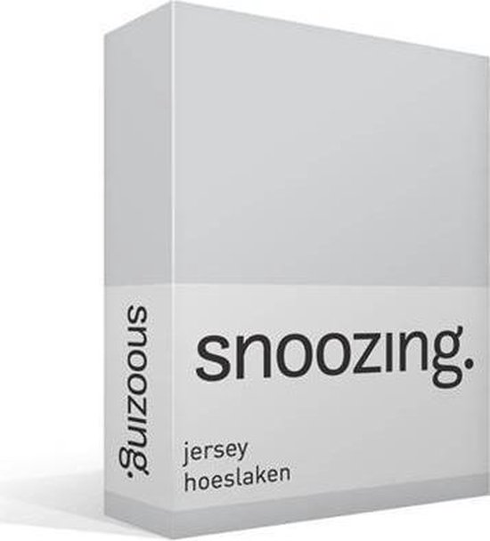 Snoozing Jersey - Hoeslaken - 100% gebreide katoen - 160x210/220 cm - Grijs