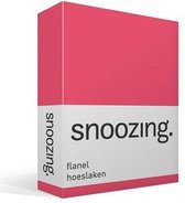 Snoozing - Flanel - Hoeslaken - Eenpersoons - 70x200 cm - Fuchsia