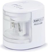 Rapesco PS12-USB - Automatische (elektrische) puntenslijper - USB/batterij - Wit