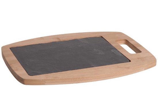 Sonora Plank Met Handvat 35x28cm Leisteen-bamboe