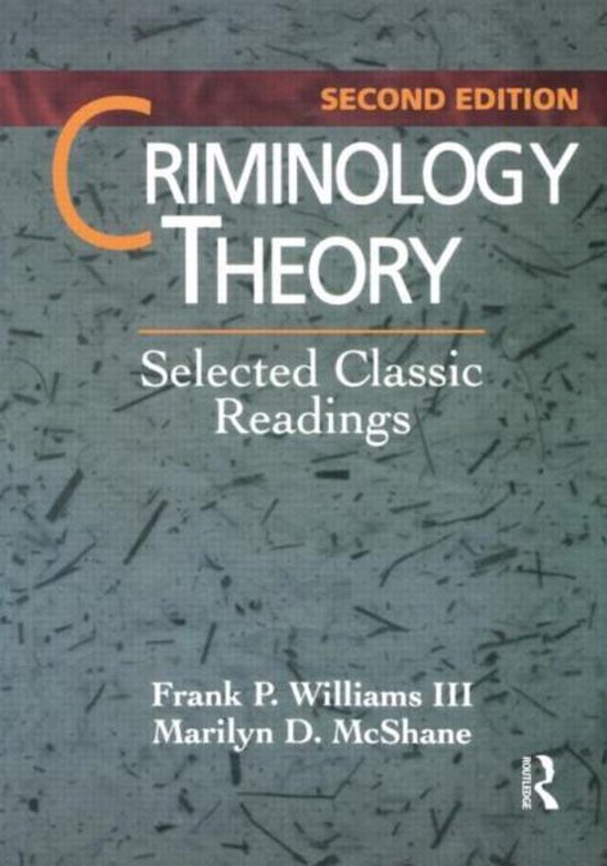 Boek cover Criminology Theory van Frank P. Williams Iii (Paperback)
