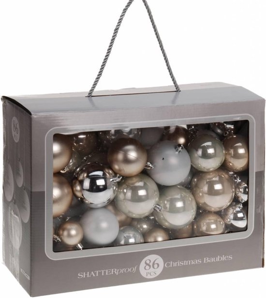 KESSER® Christmas Baubles 101-Piece Set, with Tree Top Christmas Baubles Plastic Shatterproof with Plastic Christmas Baubles Box Christmas Tree Christmas Decorations & Christmas Tree Ornaments