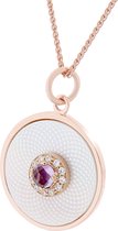 Orphelia ZH-7293 - CHAIN WITH PENDANT CIRCLE PLATED MOP WITH CENTRAL PURPLE ZIRCONIM - 925 silver - cubic zirkonia - parelmoer -  45 cm
