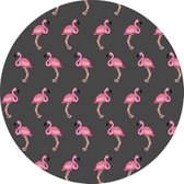 Mat, Vloermat, Vloerkleed, Tapijt, Kind - Kinderkamer Flamingo - Rond - Wasbaar - Antislip - 150 x 150 cm
