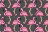 Mat, Vloermat, Vloerkleed, Tapijt, Kind - Kinderkamer Flamingo - Wasbaar - Antislip - 75 x 50 cm