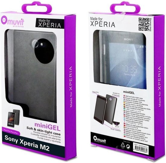 Coque muvit Sony MFX Xperia M2 Minigel Dark Smoke