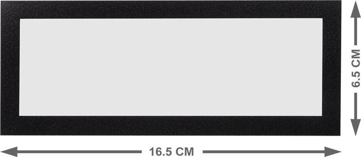 5 Whiteboard Titelkaders - Zwart- 16,5 x 6,5 cm - Magnetische Headers - Etikethouder