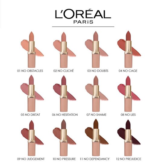 L’Oréal Paris Color Riche Free the Nudes Lipstick - Nude Matte - 06 No Hesitation - Bruin - 3,9 gr - L’Oréal Paris