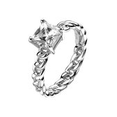 ZINZI zilveren ring gourmet wit ZIR1163