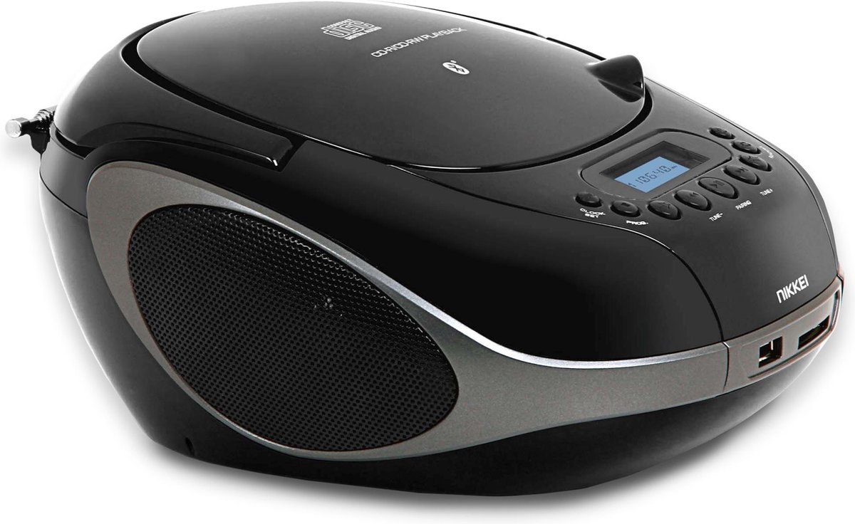 Nikkei NPRC55BK portable radio/CDspeler met USBPoort en