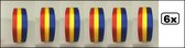 6x Medaille lint rood/geel/blauw 25 mtr op rol 25 mm  - medaille lint carnaval rood geel blauw festival kampioen jubileum