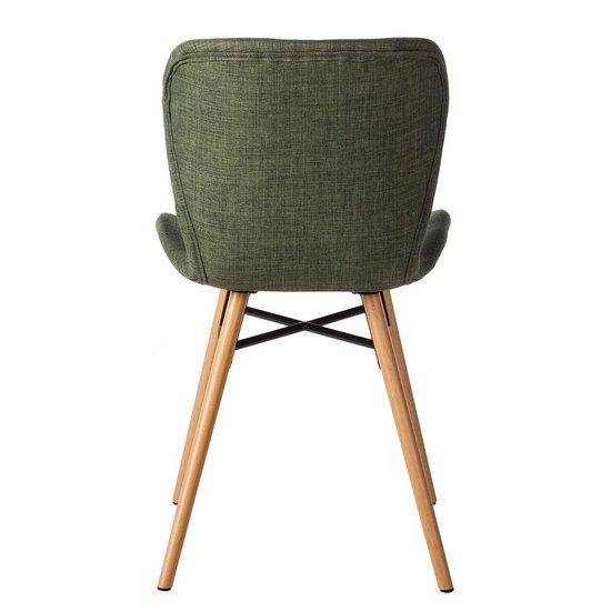 Gestoffeerde stoelen Livaras stoel (2-delige set) - Olijfgroen Design  Eetkamerstoel | bol.com
