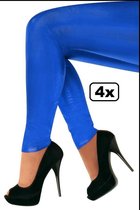 4x Legging 60 denier blauw maat S/M