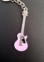 Sleutelhanger gitaar Roze